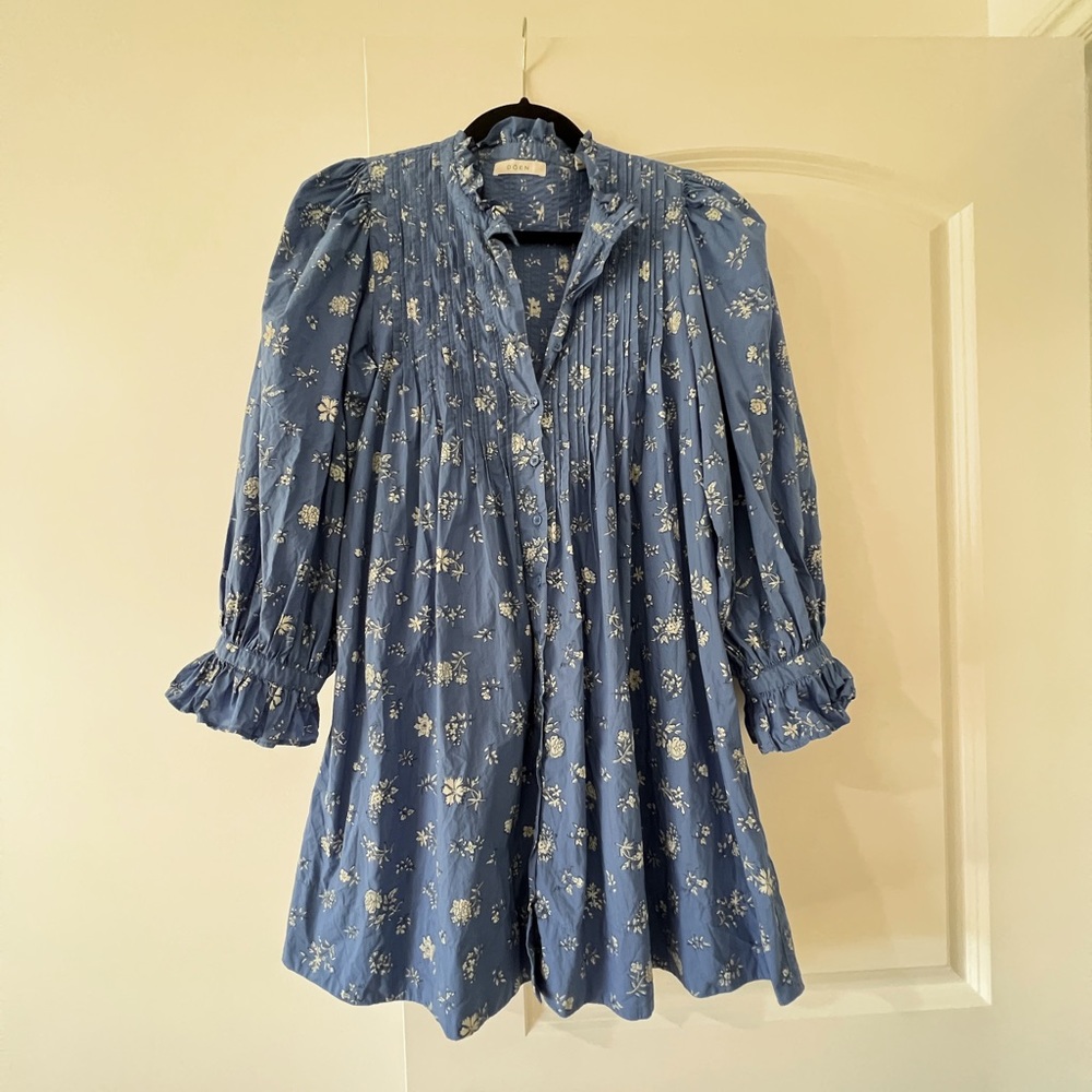 Doen DULCIE DRESS -- BLUE BOUTON DE
ROSE, XS